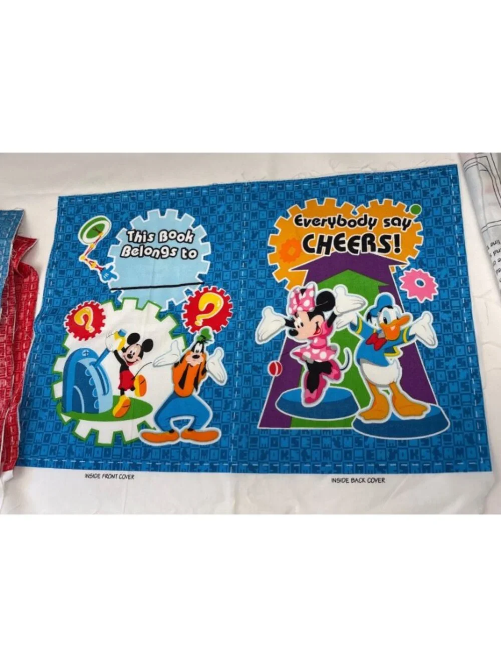 Disney Mickey Mouse Clubhouse Soft Book Fabric Panel DIY Ears=Cheers Kids Craft